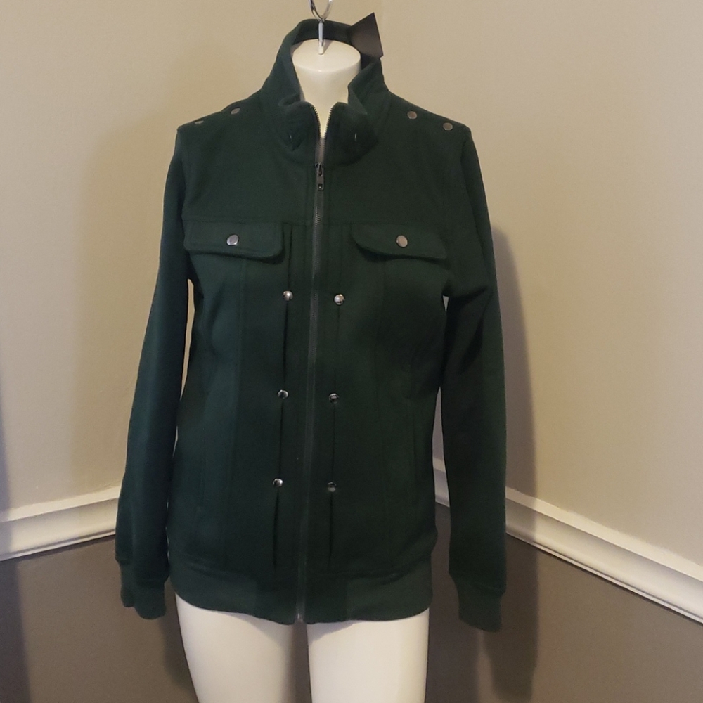 Doublju Mens Highneck Zip Up Jacket